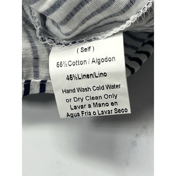 Symphony Asymmetrical Striped Ruffle Nautical Preppy Coastal Resort Womens Large - Picture 10 of 11
